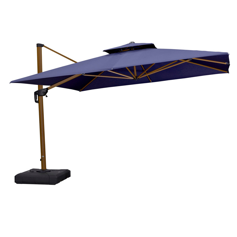 Purple Leaf Double Top Deluxe 9' x 12' Rectangular Cantilever Umbrella